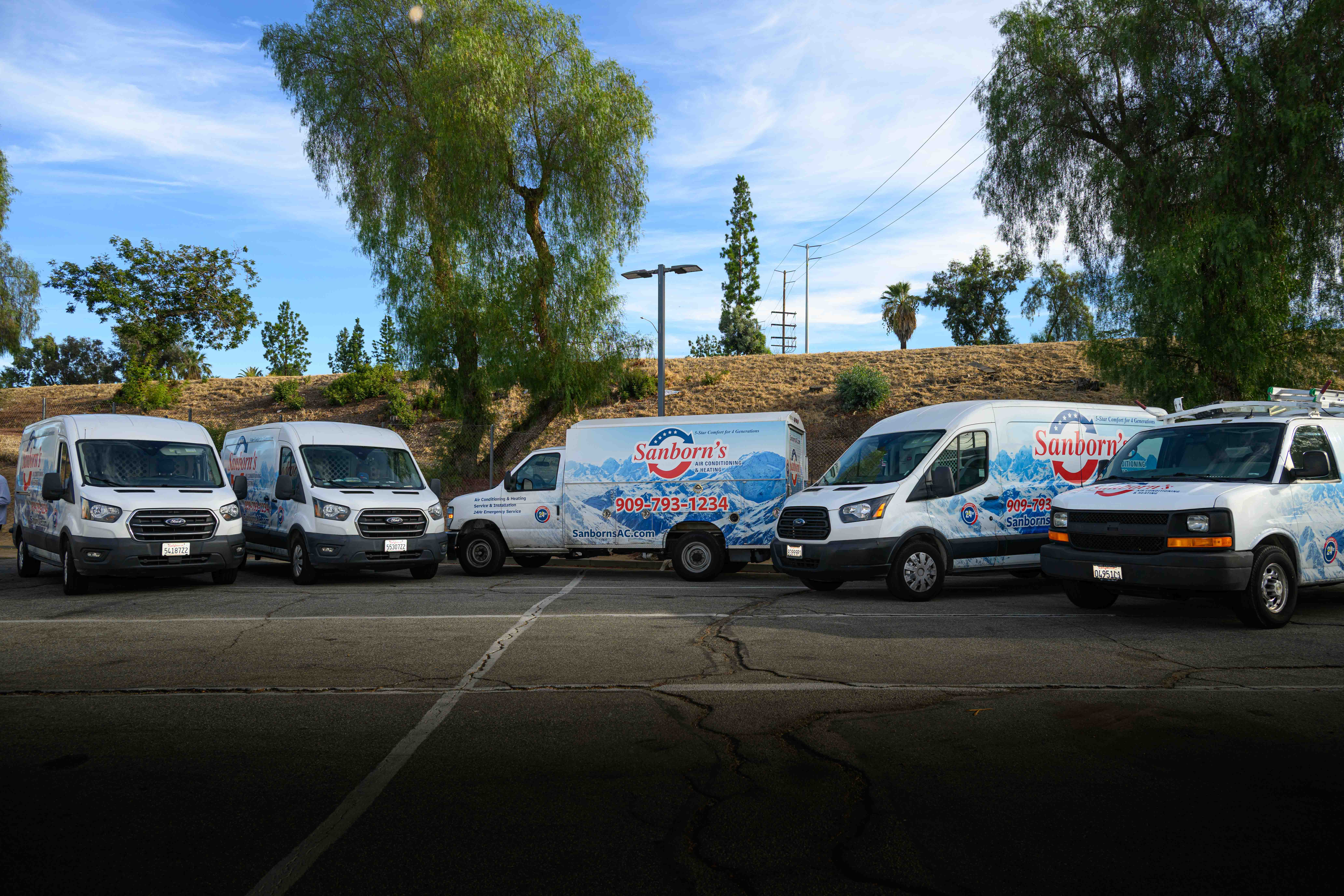 Sanborn's team and service vans